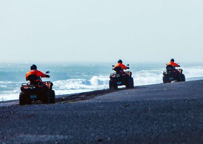 ATV tour on the black sand beach in Iceland